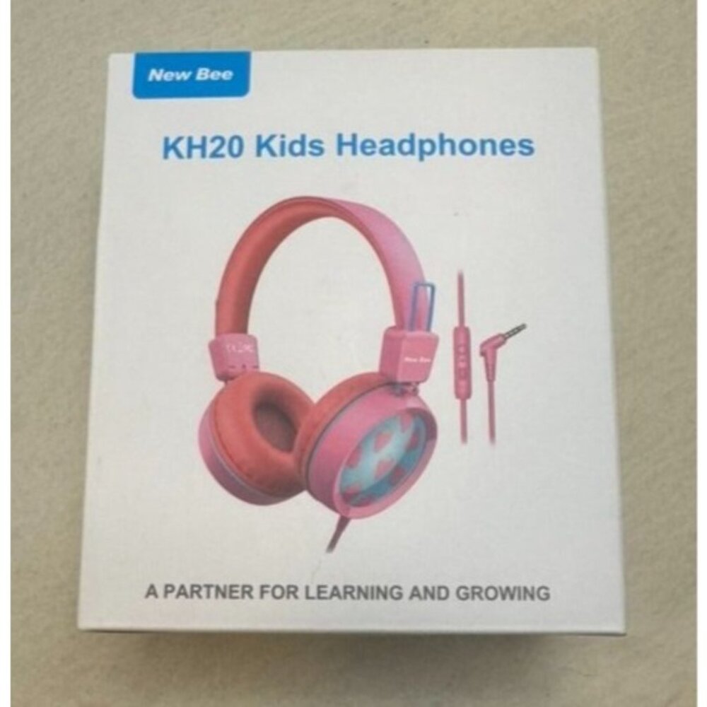 New Bee KH20 Kids Headphones Pink With Mic & Volume Limit